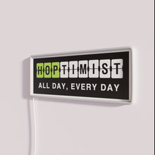 Load image into Gallery viewer, Add vibrant optimism to your space with HOPTIMIST neon lighting.