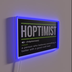 Neon sign for craft beer enthusiasts and optimists at heart.