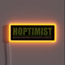 Load image into Gallery viewer, IPA lover&#39;s dream: radiant HOPTIMIST RGB neon beer sign ambiance