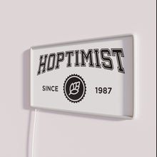 Load image into Gallery viewer, Vibrant neon bar sign with nostalgic HOPTIMIST design inspiration