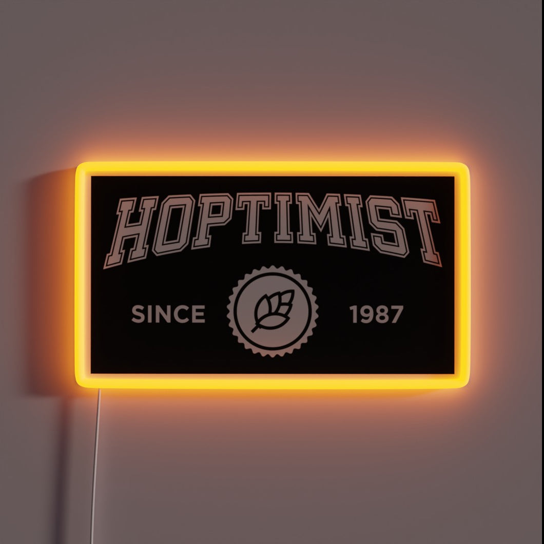 Retro-inspired, university-style neon sign for craft beer enthusiasts and hopheads
