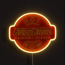 Load image into Gallery viewer, Hot Donut Sign RGB neon sign, front view lit, printed on acrylic