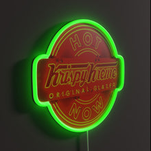 Load image into Gallery viewer, Hot Donut Sign RGB neon sign, side view lit showing the depth of the acrylic sign