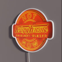 Load image into Gallery viewer, Hot Donut Sign RGB neon sign, side view with lights off showing acrylic backing and LED tube
