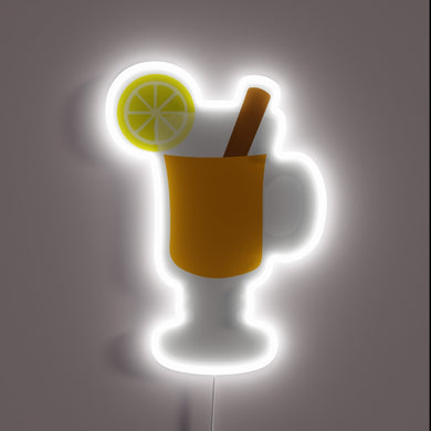 Cozy Nighttime Companion: Soothing Hot Toddy Drink Neon Sign Illumination