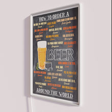 Load image into Gallery viewer, Neon Beer Sign Decor with Global Beer Menus in RGB Colors
