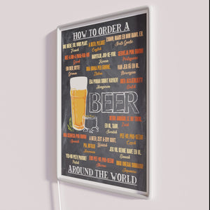 Neon Beer Sign Decor with Global Beer Menus in RGB Colors