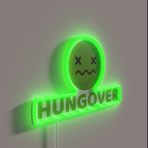 Celebrate your morning after with colorful hungover neon wall decor
