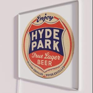 Vibrant Hyde Park Brewery Sign with 2 Color RGB Glow