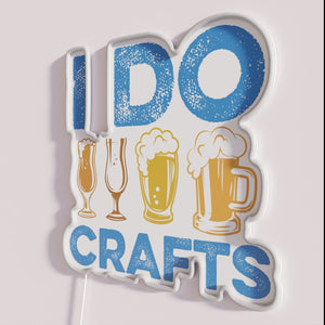 Neon home brewery lighting with colorful craft beer themed signage.