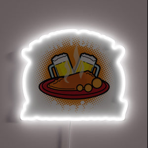 Germany's Finest Eats, Don't Care Attitude, Colorful Neon Sign Adornments