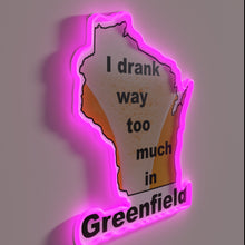 Load image into Gallery viewer, Personalized bar decor warning: excessive drinking not encouraged.