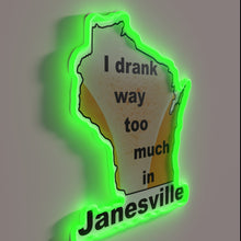 Load image into Gallery viewer, Reflecting on past regrets with a vibrant neon confession.