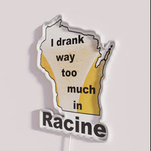 Load image into Gallery viewer, Vibrant Racine City Glow Sign Retro Humor Neon Bar Decor Artwork