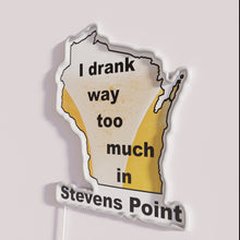 Load image into Gallery viewer, Vibrant RGB neon bar decor with humorous college party quote sign