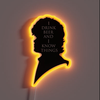 Retro-inspired neon sign featuring a witty quote about beer enthusiasts