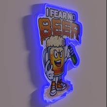 Load image into Gallery viewer, Whimsical cartoon beer enthusiast decor with bold RGB neon glow