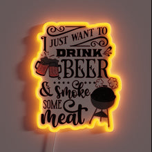 Load image into Gallery viewer, Glowing Neon Sign for Beer Lovers and Meat Enthusiasts Alike