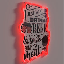 Load image into Gallery viewer, Barbecue and Beer Lover&#39;s Neon Sign: A Meathead&#39;s Dream