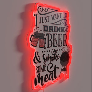 Barbecue and Beer Lover's Neon Sign: A Meathead's Dream