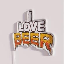 Load image into Gallery viewer, RGB Neon Bar Sign with I Love Beer Typography Design