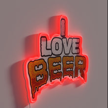 Load image into Gallery viewer, RGB Neon Sign: I Love Beer in Glowing Bold Letters
