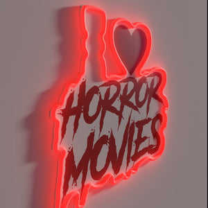 80s horror movie fan's delightfully spooky neon sign for their lair.