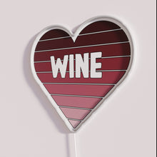 Load image into Gallery viewer, RGB neon wine heart decorative wall art sign gift idea.