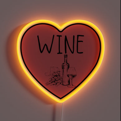 Vibrant RGB neon sign expressing love for wine enthusiasts everywhere.