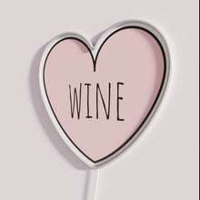 Load image into Gallery viewer, Neon Wine Lover&#39;s Decorative Pink Heart RGB Colorful Illuminated Sign