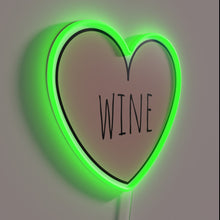 Load image into Gallery viewer, Vibrant pink heart shaped neon sign for wine lovers home