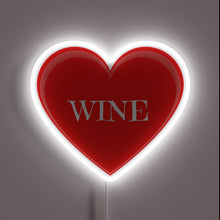 Load image into Gallery viewer, Love of Wine Illuminated in Red Heartful Neon Sign Design