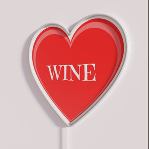Eye-catching Wine Lover Red Heart Neon Sign for Home Decoration Room