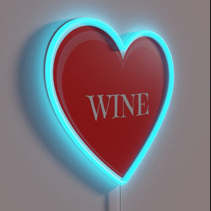 Oenophile's Dream: Wine Lover Red Heart Neon Sign with RGB Lighting