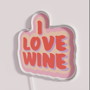 Eye-catching RGB neon wine bar sign decoration with loving vibes