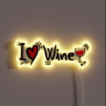 Load image into Gallery viewer, Vibrant Wine Lover&#39;s Dream Sign with Colorful RGB Neon Accents