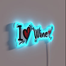 Load image into Gallery viewer, Vibrant &#39;I Love Wine&#39; RGB Neon Sign for Home Decor