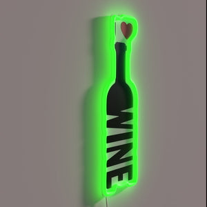 Wine lover's dream decor: colorful 'I Love Wine' neon sign