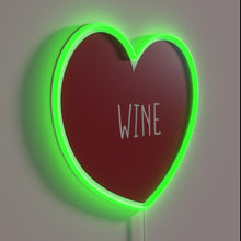 Load image into Gallery viewer, Neon Wall Sign: &#39;I Love Wine&#39; Vibrant LED Lit Decoration