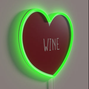 Neon Wall Sign: 'I Love Wine' Vibrant LED Lit Decoration