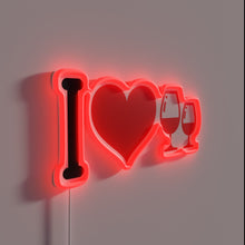 Load image into Gallery viewer, Wine lover&#39;s delight in vibrant, colorful glowing neon LED lettering.