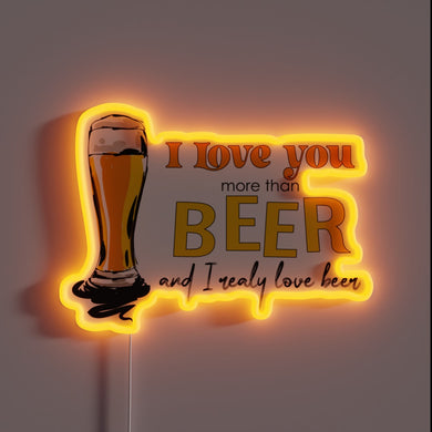 Vibrant LED 'I Love You' Message in Colorful Neon Script