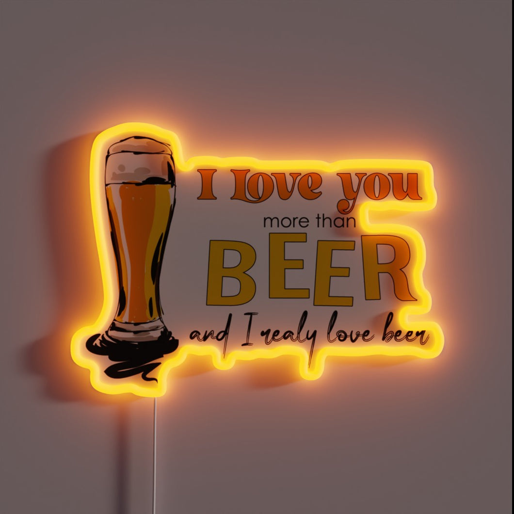 Vibrant LED 'I Love You' Message in Colorful Neon Script