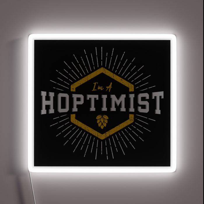 Brighten up your space with this HOPTIMIST neon color sign