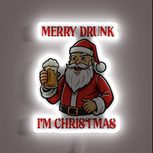 Load image into Gallery viewer, Vibrant neon sign featuring colorful drunk and sober phrases together.