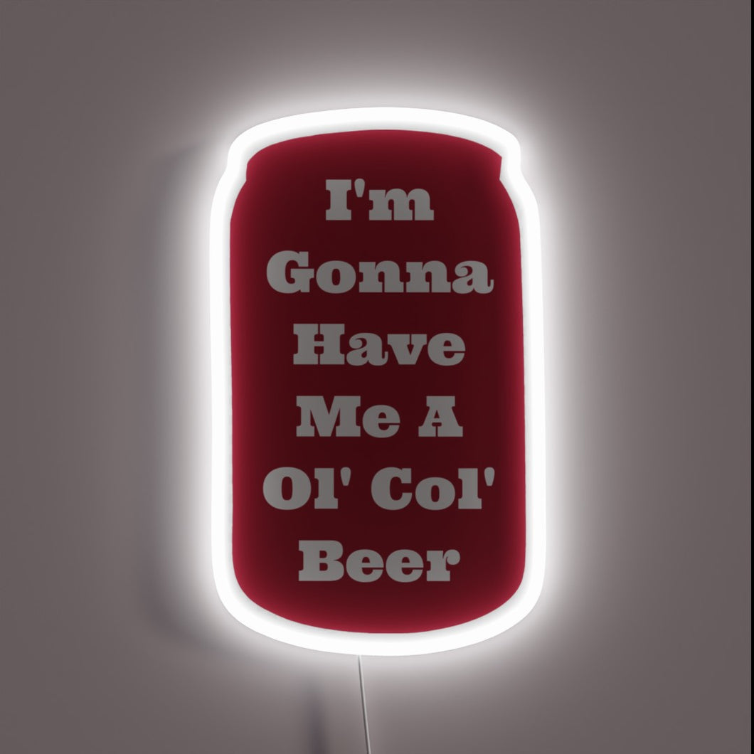 Ol' College Beer Sign with Coach Sam Pittman's signature glow.
