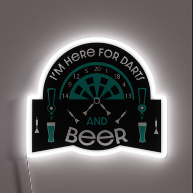 Neon Sign for Darts and Beer Enthusiasts Gaming Room Decor