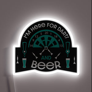 Neon Sign for Darts and Beer Enthusiasts Gaming Room Decor