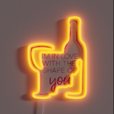 RGB neon wine glass shape decoration for modern home decor.