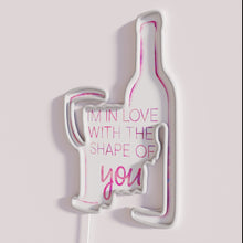 Load image into Gallery viewer, Neon &#39;Shape of You&#39; Wine Wall Sign with Colorful RGB Lighting